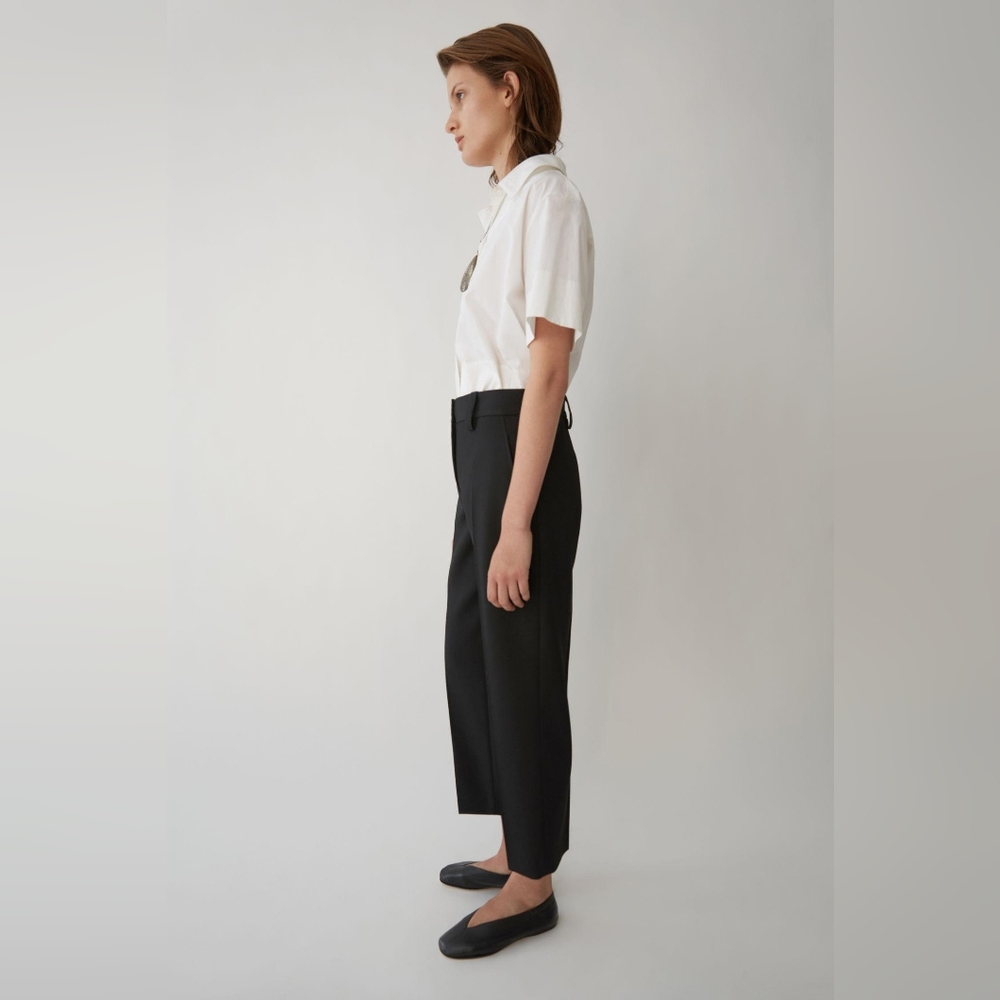 Acne TREA STRUCTURED WOOL STRAIGHT LEG TROUSERS in Black (nwot) Size Fr 34 - Picture 7 of 9
